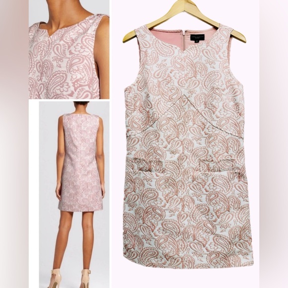 Victoria Beckham Pink Blush Paisley Shift Dress - Picture 1 of 10